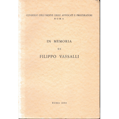 In memoria di Filippo Vassalli.