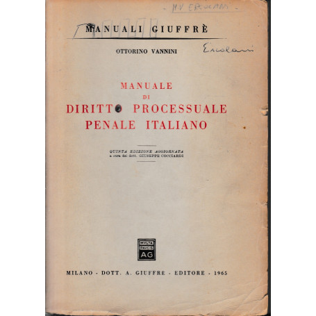 Manuale di diritto processuale penale italiano.