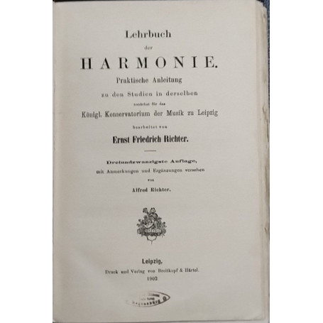 Lehrbuch der harmonie
