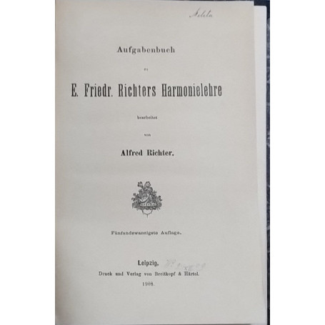 Aufgabenbuch zu E. Friedr. Richters Harmonielehre