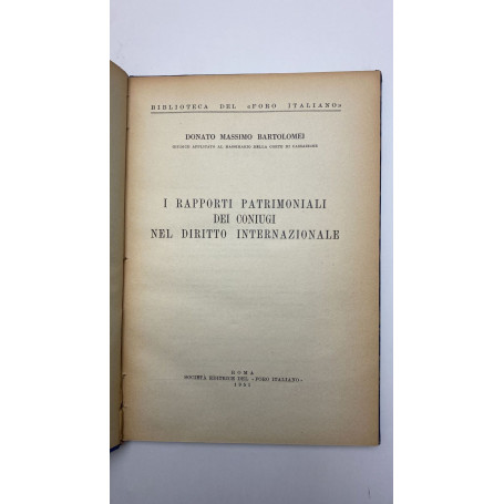 I rapporti patrimoniali dei coniugi nel diritto internazionale
