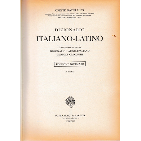 Dizionario Italiano- Latino. Vol. II