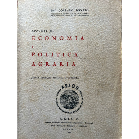 Appunti di economia e politica agraria