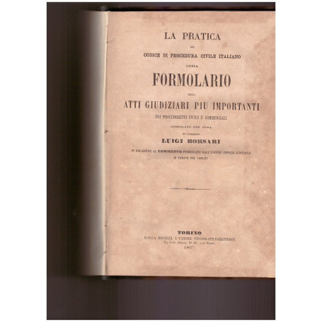 La Pratica del Codice di procedura civile italiano ossia Formolario degli atti giudiziari più importanti