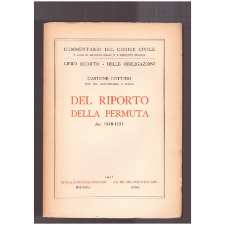 Del riporto della permuta Libro Quarto Art. 1548-1555