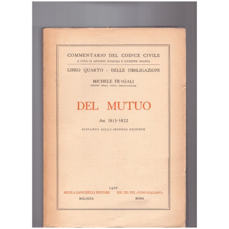 Del mutuo Libro Quarto Art. 1813-1822