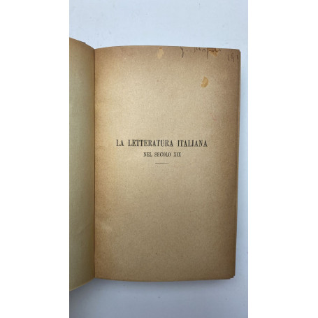 La letteratura italiana nel secolo XIX