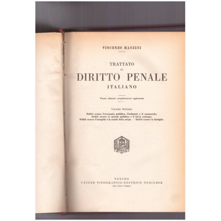 Trattato di diritto penale italiano Volume Settimo