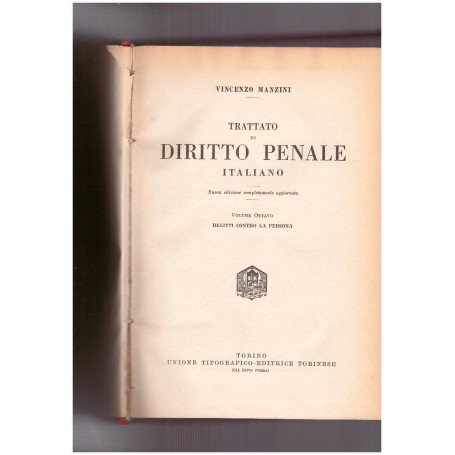 Trattato di diritto penale italiano Volume Ottavo