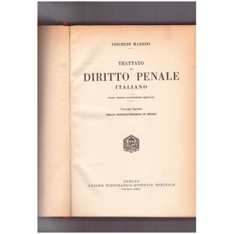 Trattato di diritto penale italiano Volume Decimo
