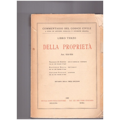 Della Proprietà Libro terzo Art. 810-956
