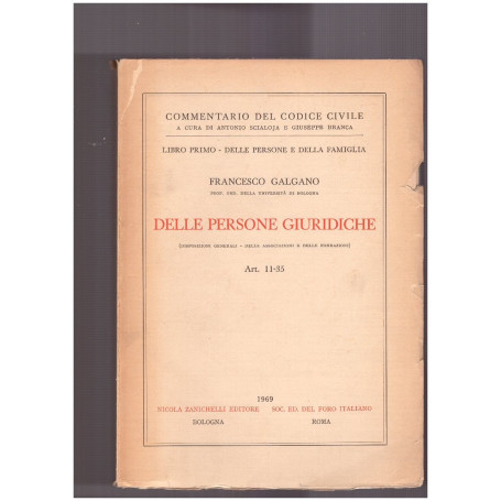 Delle Persone Giuridiche Libro primo Delle Persone e della Famiglia Art. 11-35