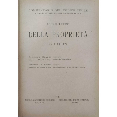 Commentario del codice civile della proprietà - libro terzo