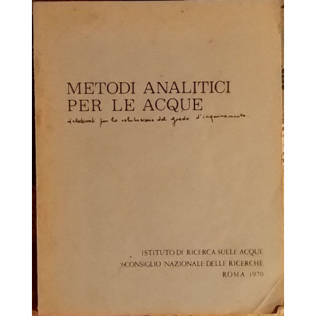Metodi analitici per le acque