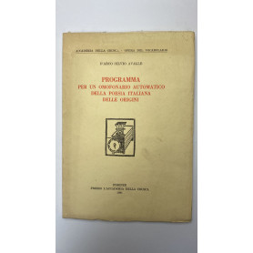 Programma per un omofonario automatico della poesia italiana delle origini