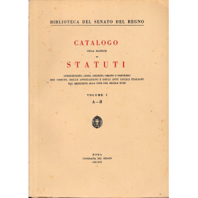 Catalogo della raccolta di Statuti.