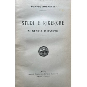 Studi e ricerche di storia d'arte