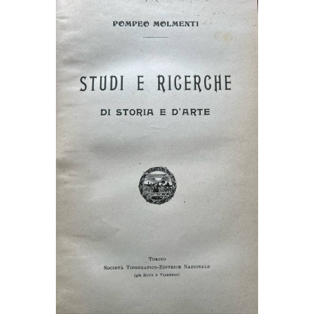 Studi e ricerche di storia d'arte