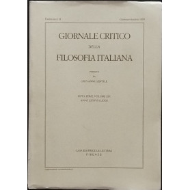 Giornale critico della filosofia italiana