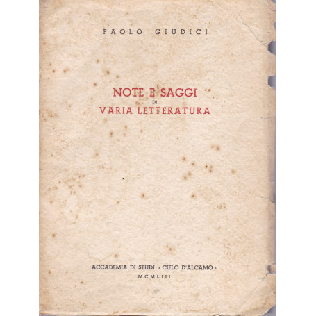 Note e saggi di varia letteratura