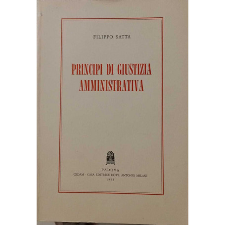 Principi di giustizia amministrativa.
