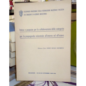 Intese e proposte per la collaborazione della categoria per la propaganda industriale all'interno ed all'estero.