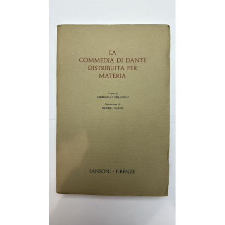 La Commedia di Dante distribuita per Materia