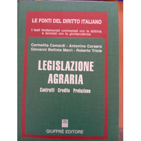 Legislazione agraria. Contratti credito prelazione