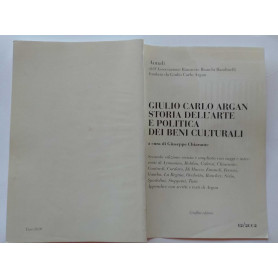 Giulio Carlo Argan storia dell'arte e politica dei beni culturali