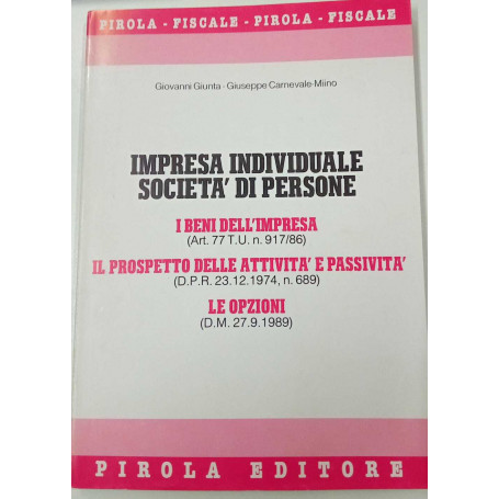 Impresa individuale. Società di persone