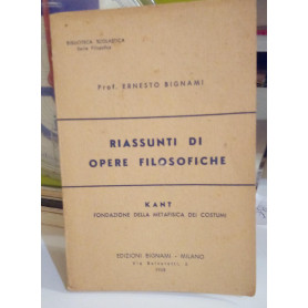 Riassunti di opere filosofiche. Kant.