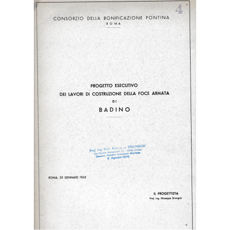 Progetto esecutivo dei lavori di costruzione della foce armata di Badino