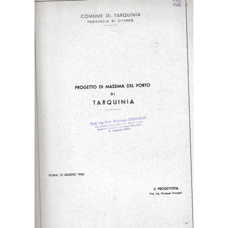 Progetto di massima del porto di Tarquinia