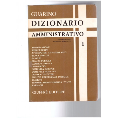 Dizionario Amministrativo Vol. I