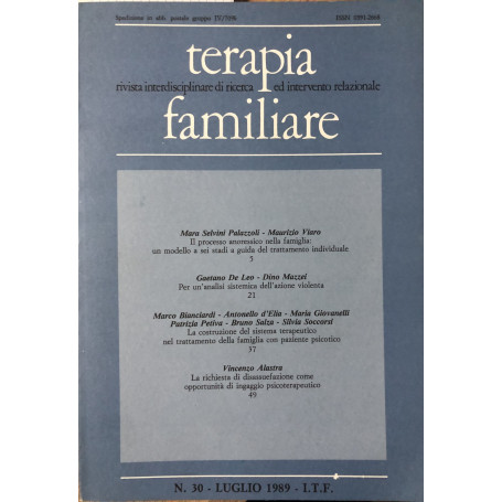 Terapia familiare. n.30 luglio 1989.