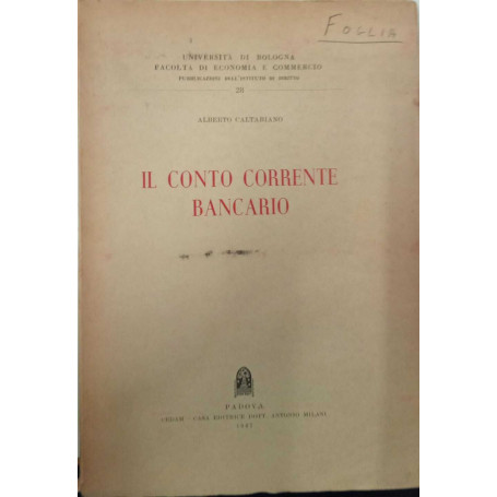 Il conto corrente bancario