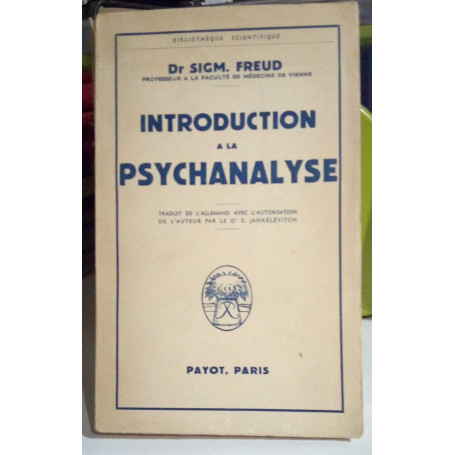 Introduction a la Psychanalyse.