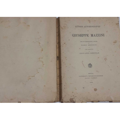Ricordi autobiografici di Giuseppe Mazzini
