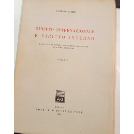 Diritto internazionale e diritto interno