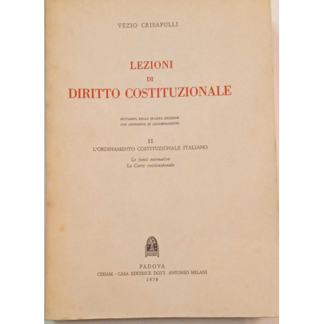 Lezioni di diritto costituzionale (vol.II l'ordinamento costituzionale italiano)