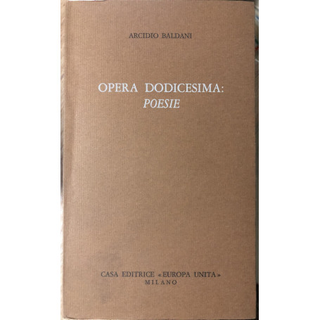 Opera dodicesima: poesie