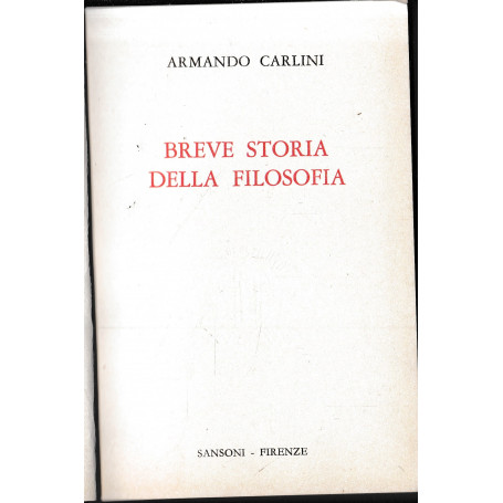Breve storia della filosofia.
