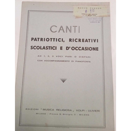 Canti patriottici ricreativi scolastici e d'occasione