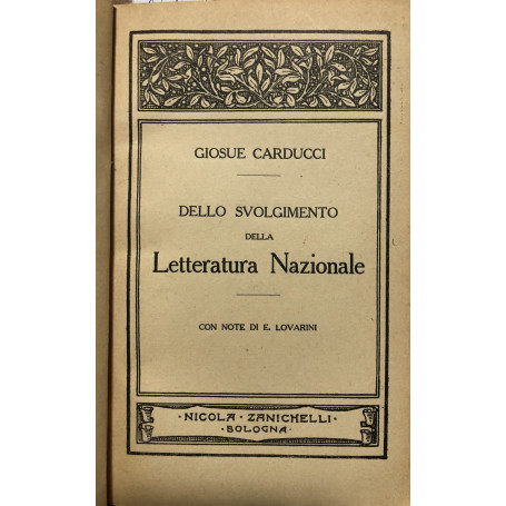 Dello svolgimento della Letteratura Nazionale