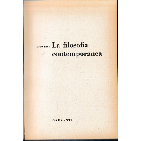 La filosofia contemporanea.