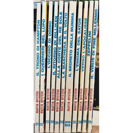 Lotto 11 fumetti Martin Mystere (da n° 201 a 210 con 206 bis).