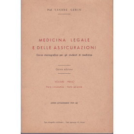 Medicina legale e delle assicurazioni. I. II.