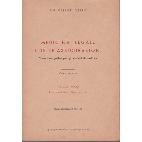 Medicina legale e delle assicurazioni. I. II.