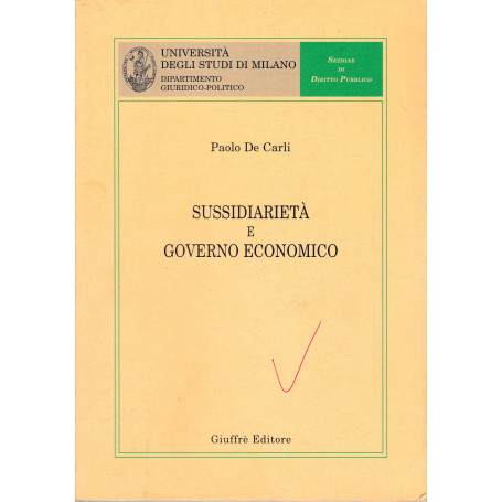 Sussidiarietà  e governo economico