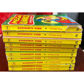 Lotto 10 fumetti Mega Almanacco Disney (n° 360-362-363-364-365-366-368-369-414-417).